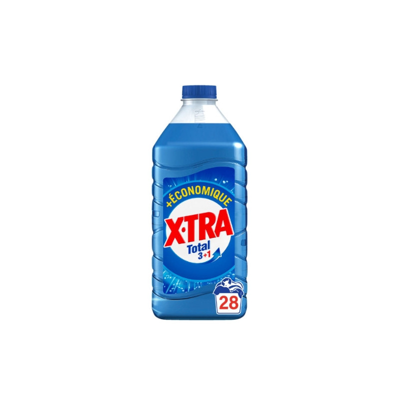 X-TRA - Total + Lessive liquide 28 Lavages  - bouteille de 1,26 l Sonico.fr