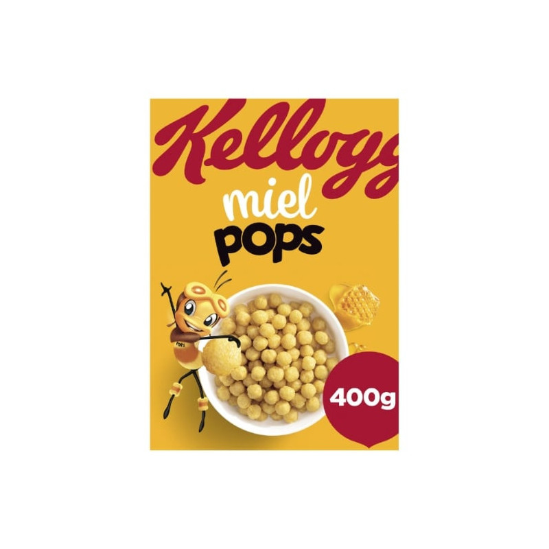 KELLOGG'S - MIEL POPS Céréales Grains de maïs soufflés au miel - paquet de 400 g Sonico.fr