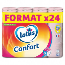 LOTUS - Confort Rose Papier toilette Aqua Tube - paquet de 24 rouleaux Sonico.fr