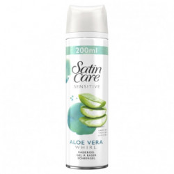 GILLETTE - Satin Care Aloe Vera Whirl Sensitive Gel à Raser - bombe de 200 ml  Sonico.fr