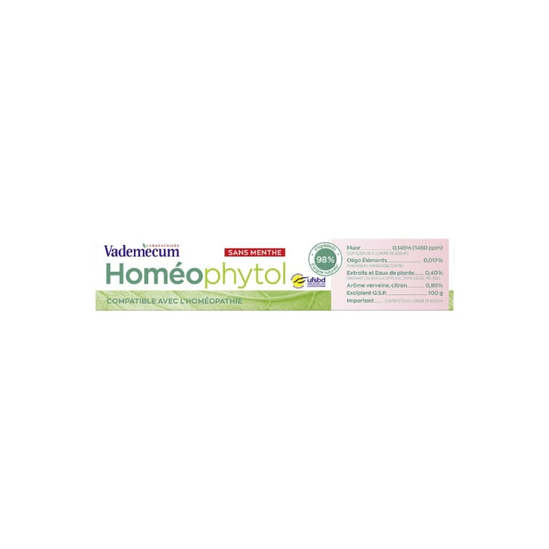 VADEMECUM - Homéophytol Dentifrice sans menthe - tube de 75 ml Sonico.fr