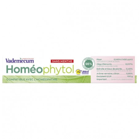 VADEMECUM - Homéophytol Dentifrice sans menthe - tube de 75 ml Sonico.fr