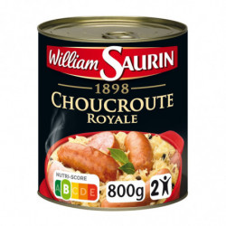 WILLIAM SAURIN - Choucroute Royale Riesling - Plat cuisiné - boite de 800 g Sonico.fr
