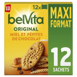 LU - Belvita Miel Et Pepites De Chocolat Biscuits petit déjeuner - boîte de 12 sachets - 650 g  Sonico.fr