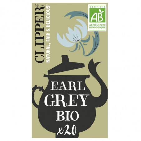 CLIPPER - Thé Noir Earl Grey bio - boite de 20 sachets - 30 g Sonico.fr