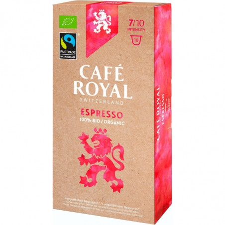 CAFE ROYAL - Espresso Fair Organic Capsules de Café Bio compatible Nespresso - paquet de 10 capsules Sonico.fr