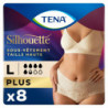 TENA - Silhouette Crème Plus Taille Haute Taille L Fuites Urinaires - paquet de 8 Culottes Sonico.fr