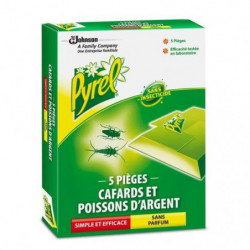 PYREL - Pièges anti-cafards et poissons d'argent - boite de 5 Pièges Sonico.fr