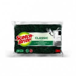 SCOTCH BRITE - Classic 3M Eponges Gratton vert - paquet de 3 grattons Sonico.fr