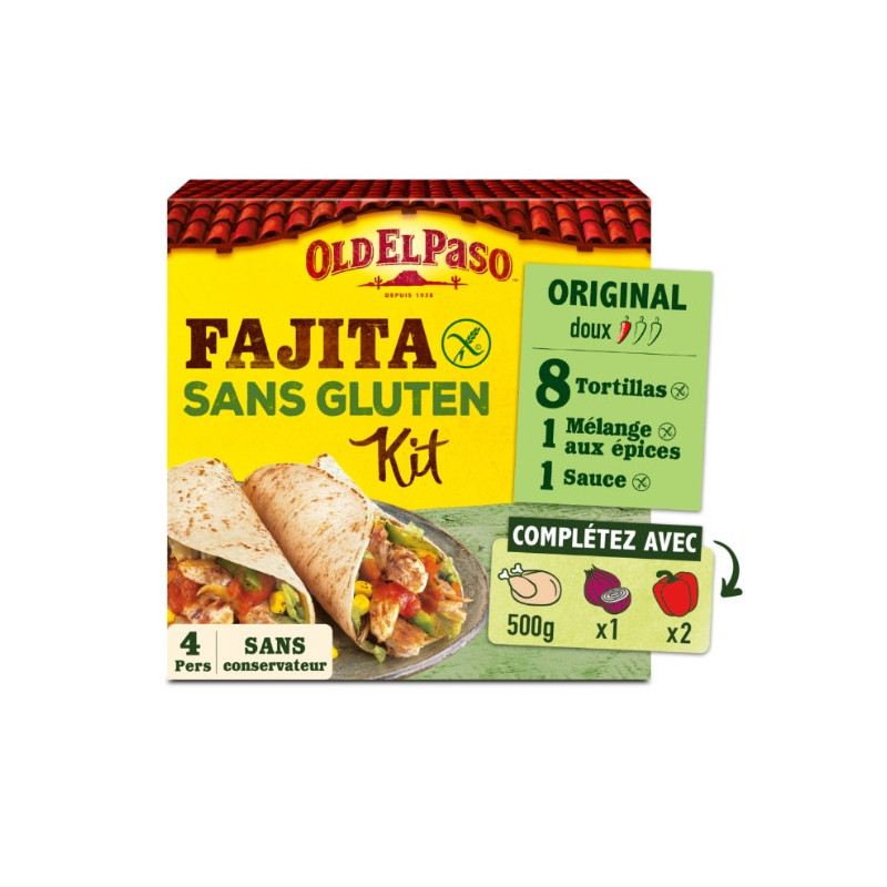 OLD EL PASO - Kit pour Fajita sans gluten Original Doux - boite de 462 g Sonico.fr