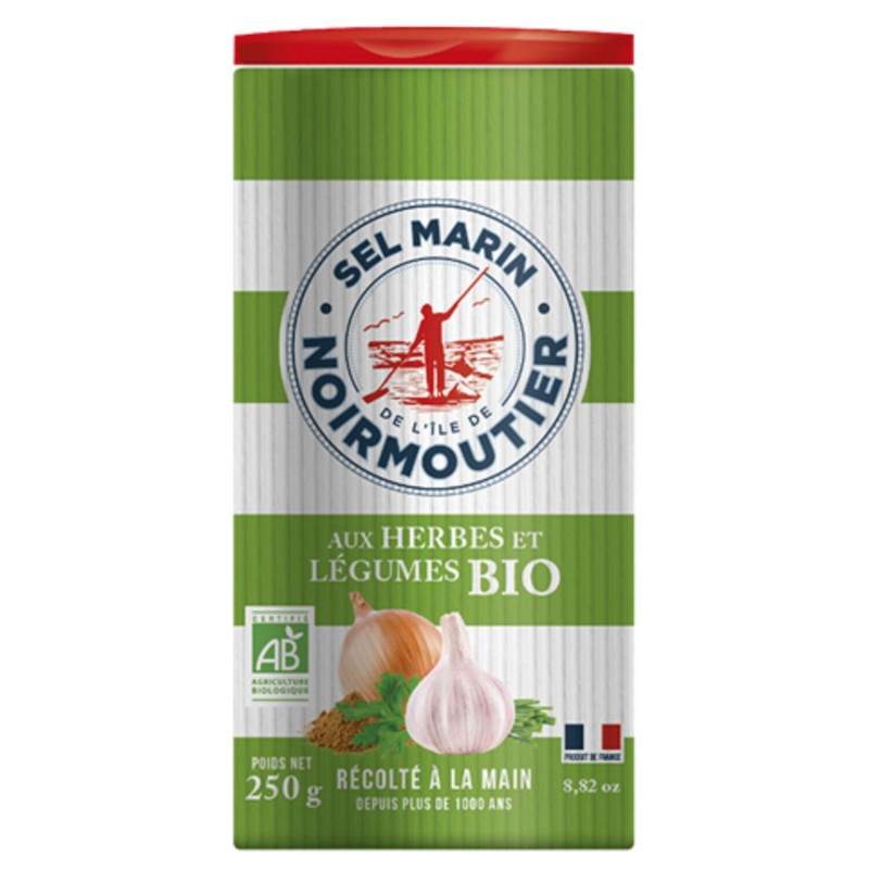 SEL ILE DE NOIRMOUTIER - Sel Fin Herbes Et Légumes Bio - salière de 250 g Sonico.fr