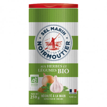 SEL ILE DE NOIRMOUTIER - Sel Fin Herbes Et Légumes Bio - salière de 250 g Sonico.fr
