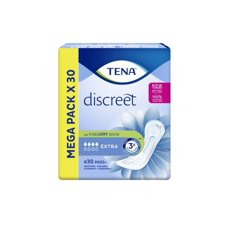 TENA - Discreet Extra - paquet de 30 serviettes hygiéniques Sonico.fr