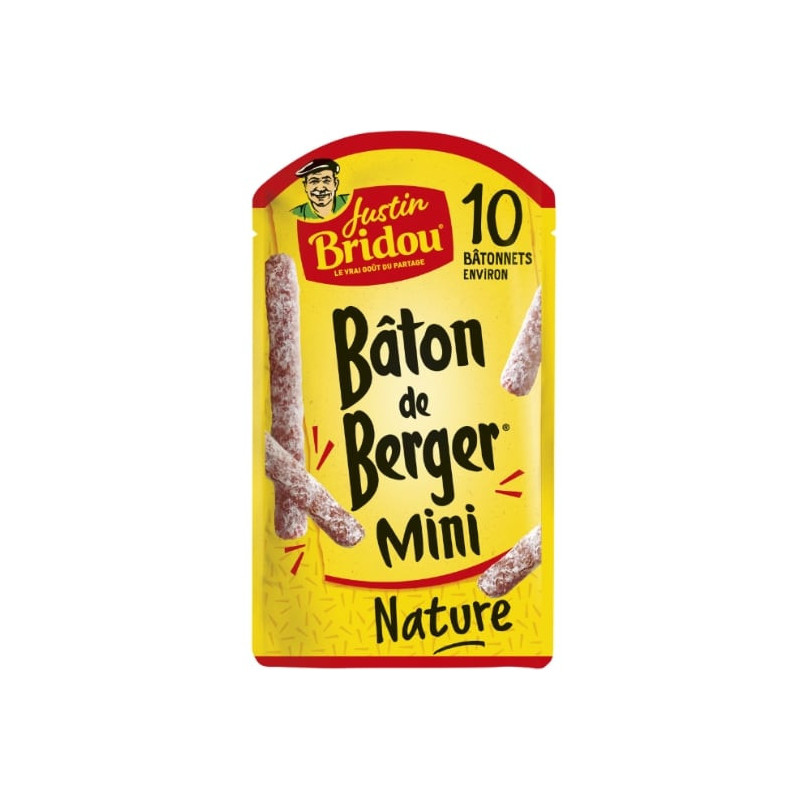 JUSTIN BRIDOU - Mini saucisson bâton de berger nature - sachet de 100 g Sonico.fr