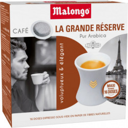 MALONGO - Expresso La Grande Réserve - 16 dosettes de café Compatibles 123 spresso Sonico.fr