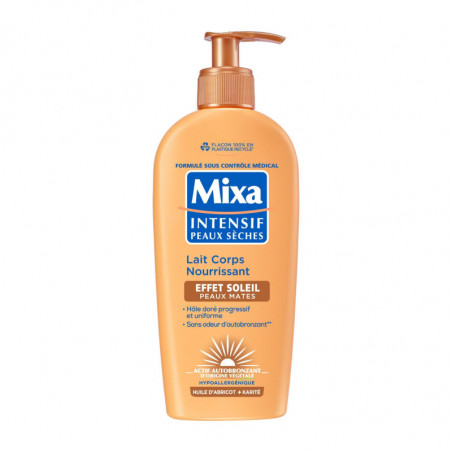 MIXA - Lait corps nourissant effet soleil Peaux Mates - pompe de 250 ml Sonico.fr