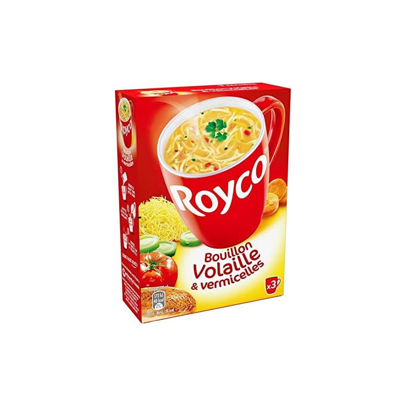 ROYCO - Soupe Minute Soup Bouillon De Volaille et Vermicelles déshydratée - boite de 80 g Sonico.fr