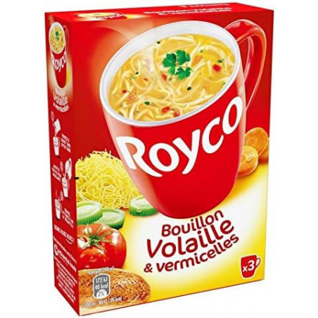 ROYCO - Soupe Minute Soup Bouillon De Volaille et Vermicelles déshydratée - boite de 80 g Sonico.fr