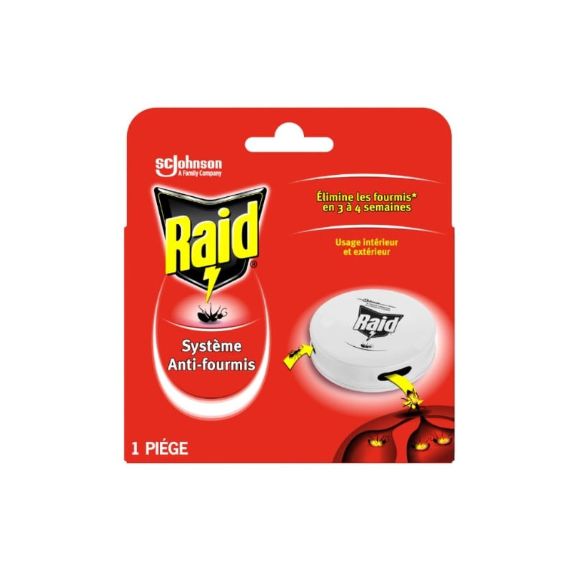 RAID - Systéme Anti-Fourmis Usage Intérieur Et Extérieur Insecticide - boite de 1 piège Sonico.fr