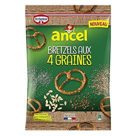 ANCEL - Maxi Bretzels Aux 4 Graines - sachet de 125 g Sonico.fr