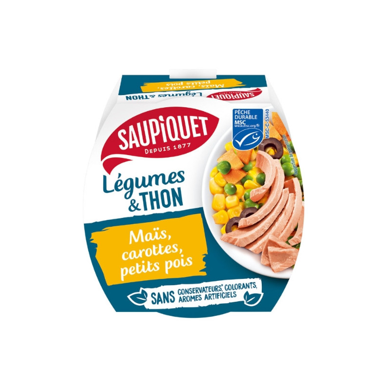 SAUPIQUET - Salade Mais Et Thon Msc - boite de 160 g Sonico.fr