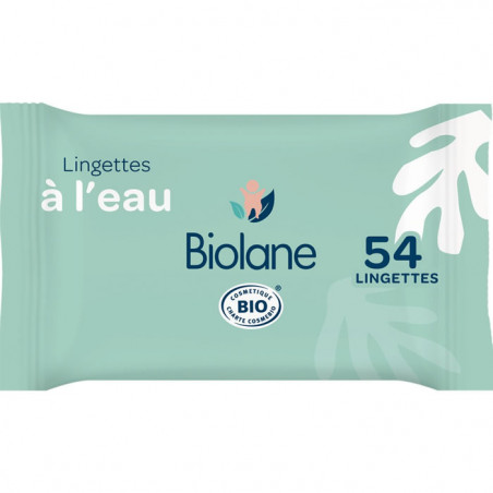 BIOLANE - Lingettes à l'eau Bio - paquet de 54 lingettes Sonico.fr