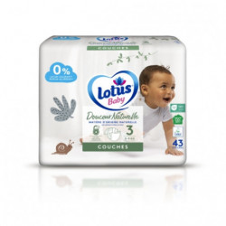 LOTUS BABY - Couches bébé taille 3 ( 5 - 9kg ) douceur naturelle - paquet de 43 couches Sonico.fr