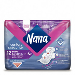 NANA - Maxi Goodnight - 12 serviettes hygiéniques Sonico.fr