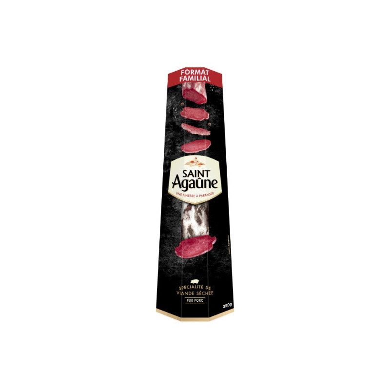 SAINT AGAUNE - Saucisse sèche Familial - boite de 320 g Sonico.fr