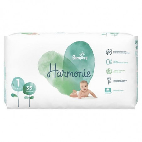 PAMPERS - Harmonie taille 1 (2-5 kg) Couches Bébé - paquet de 35 couches Sonico.fr