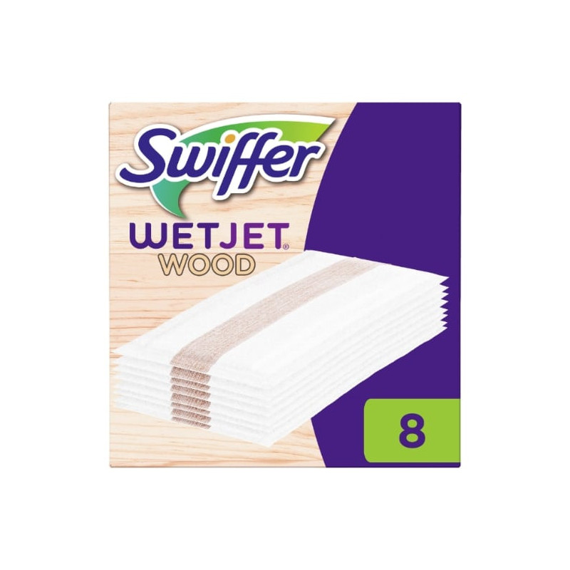SWIFFER - WetJet Wood Bois Lingettes de nettoyage pour sols - boite de 8 lingettes Sonico.fr