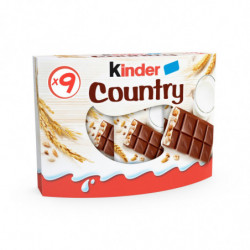 KINDER - Country Barres enrobées  chocolat  - paquet de 9 barres - 211,5g Sonico.fr