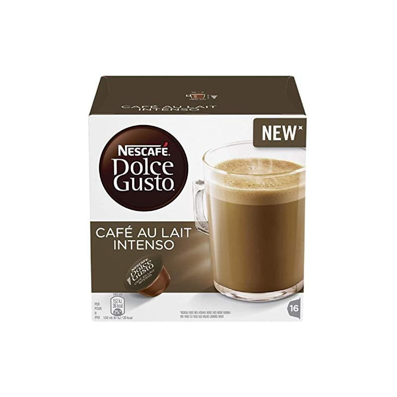 NESCAFE - Cafe Au Lait Intenso Café dosettes Compatible Dolce Gusto - boîte de 16 capsules Sonico.fr