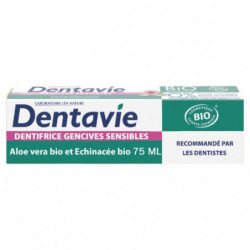 DENTAVIE - Dentifrice Soin Gencives sensibles A l'aloé vera Bio - tube de 75 ml Sonico.fr