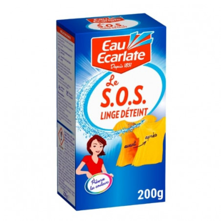 EAU ECARLATE - Sos Linge Déteint Détachant - boite de 200 g Sonico.fr