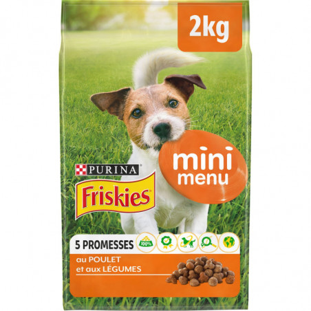 PURINA FRISKIES - Mini Menu Au Poulet Croquettes pour chien - sachet de 2 kg Sonico.fr