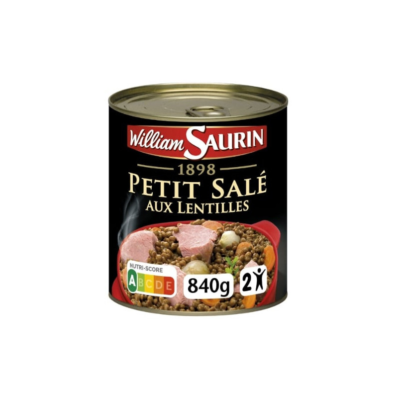 WILLIAM SAURIN - Petit salé aux lentilles - boite de 840 g Sonico.fr