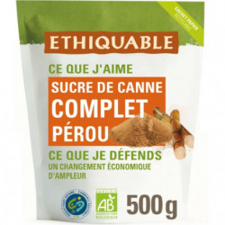 ETHIQUABLE - Sucre Complet En Poudre Du Pérou - sachet de 500 g Sonico.fr