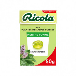 RICOLA - Bonbons Menthe Pomme sans sucres - boite de 50 g Sonico.fr