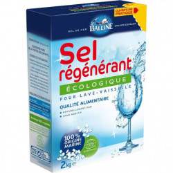 LA BALEINE - Sel régénérant écologique lave vaisselle - boite de 2 kg Sonico.fr
