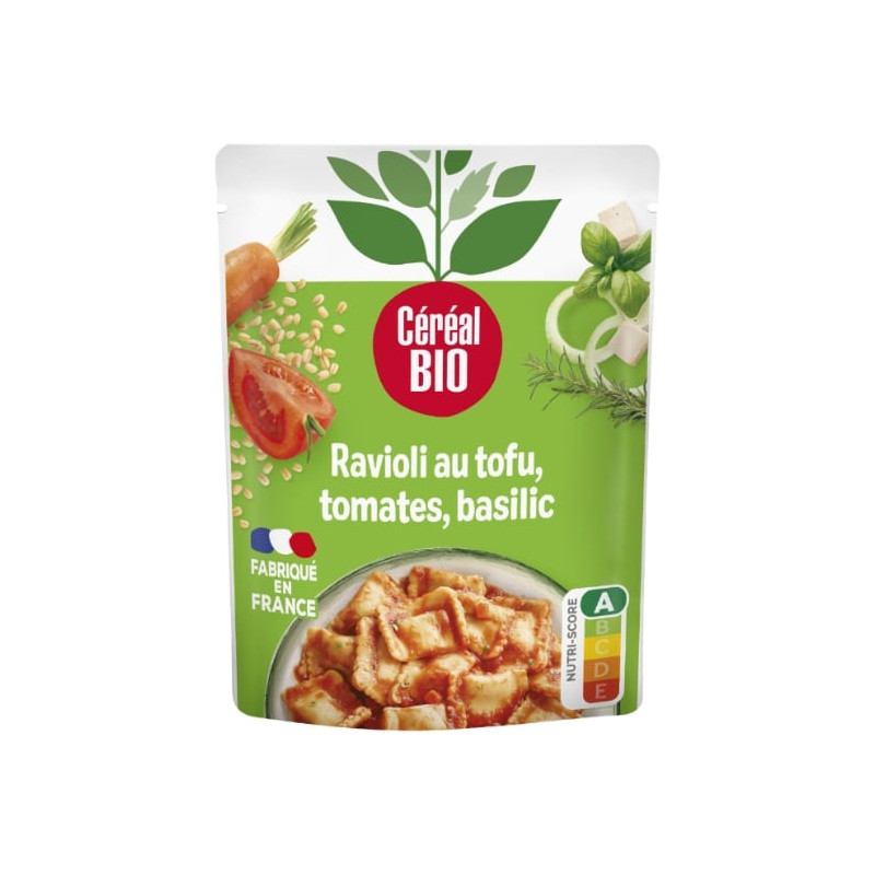 CEREAL BIO - Ravioli Tomate Tofu Basilic Bio - sachet de 267 g Sonico.fr
