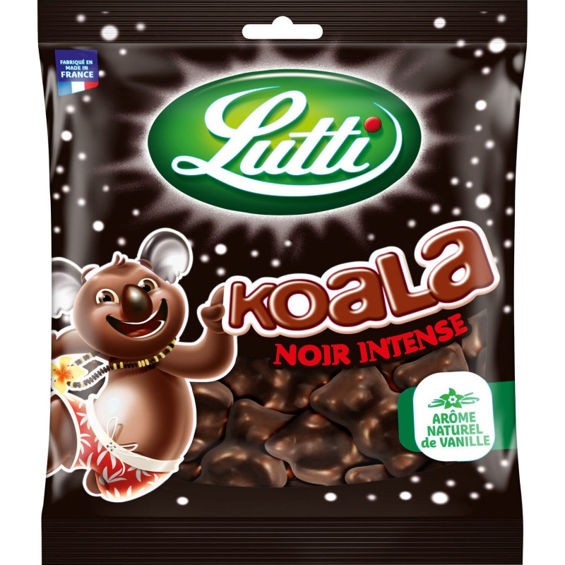 LUTTI - Koala Noir intense Bonbons - paquet de 185 g Sonico.fr