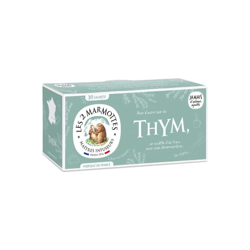 LES 2 MARMOTTES - Infusion Thym - boite de 30 sachets Sonico.fr