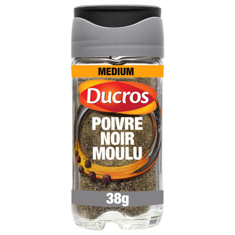 DUCROS - Poivre noir moulu force 8 Indonésie - Pot de 38 g Sonico.fr