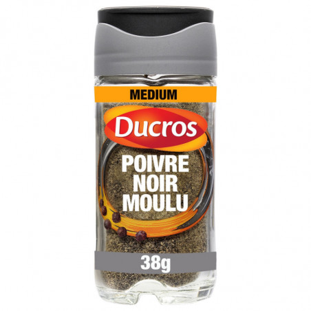 DUCROS - Poivre noir moulu force 8 Indonésie - Pot de 38 g Sonico.fr