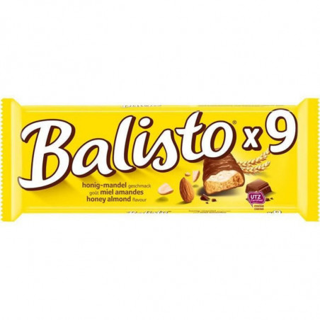 BALISTO - Barres chocolatées au miel et amandes - paquet de 9 barres - 165 g Sonico.fr