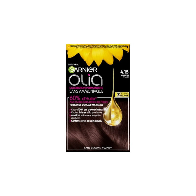 GARNIER OLIA - Coloration permanente Sans Amoniaque Marron glacé 4.15 Sonico.fr