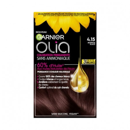 GARNIER OLIA - Coloration permanente Sans Amoniaque Marron glacé 4.15 Sonico.fr