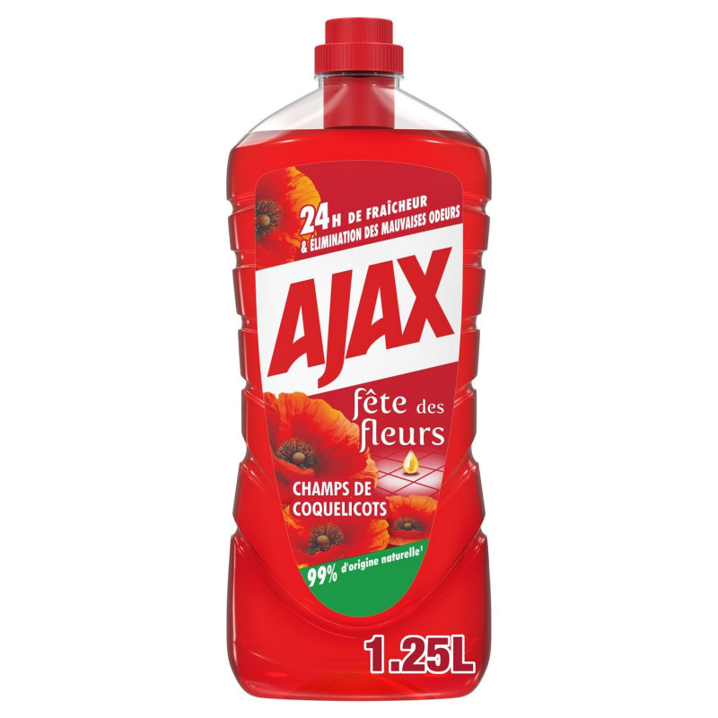 AJAX - Fête des Fleurs Coquelicots Nettoyant sol - bidon de 1,25 l Sonico.fr