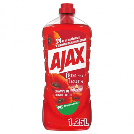 AJAX - Fête des Fleurs Coquelicots Nettoyant sol - bidon de 1,25 l Sonico.fr